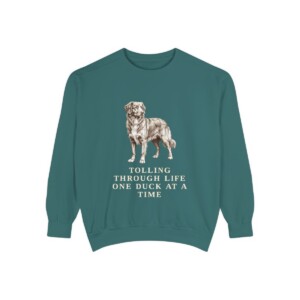 Nova Scotia Duck Tolling Retriever Humor Sweatshirt, Blue Spruce, front view