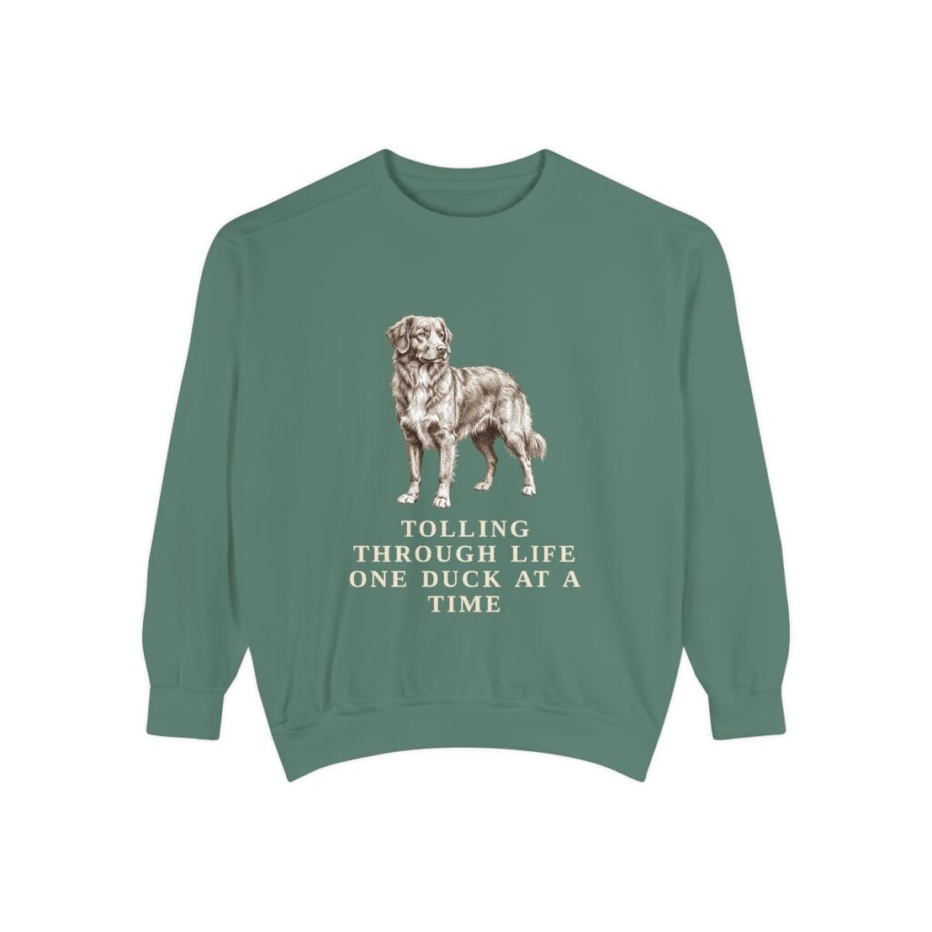 Nova Scotia Duck Tolling Retriever Humor Sweatshirt, Light Green, front view