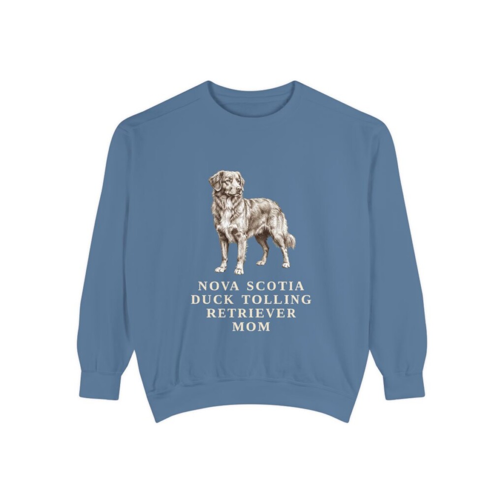 Nova Scotia Duck Tolling Retriever Mom Sweatshirt, Blue Jean, front view