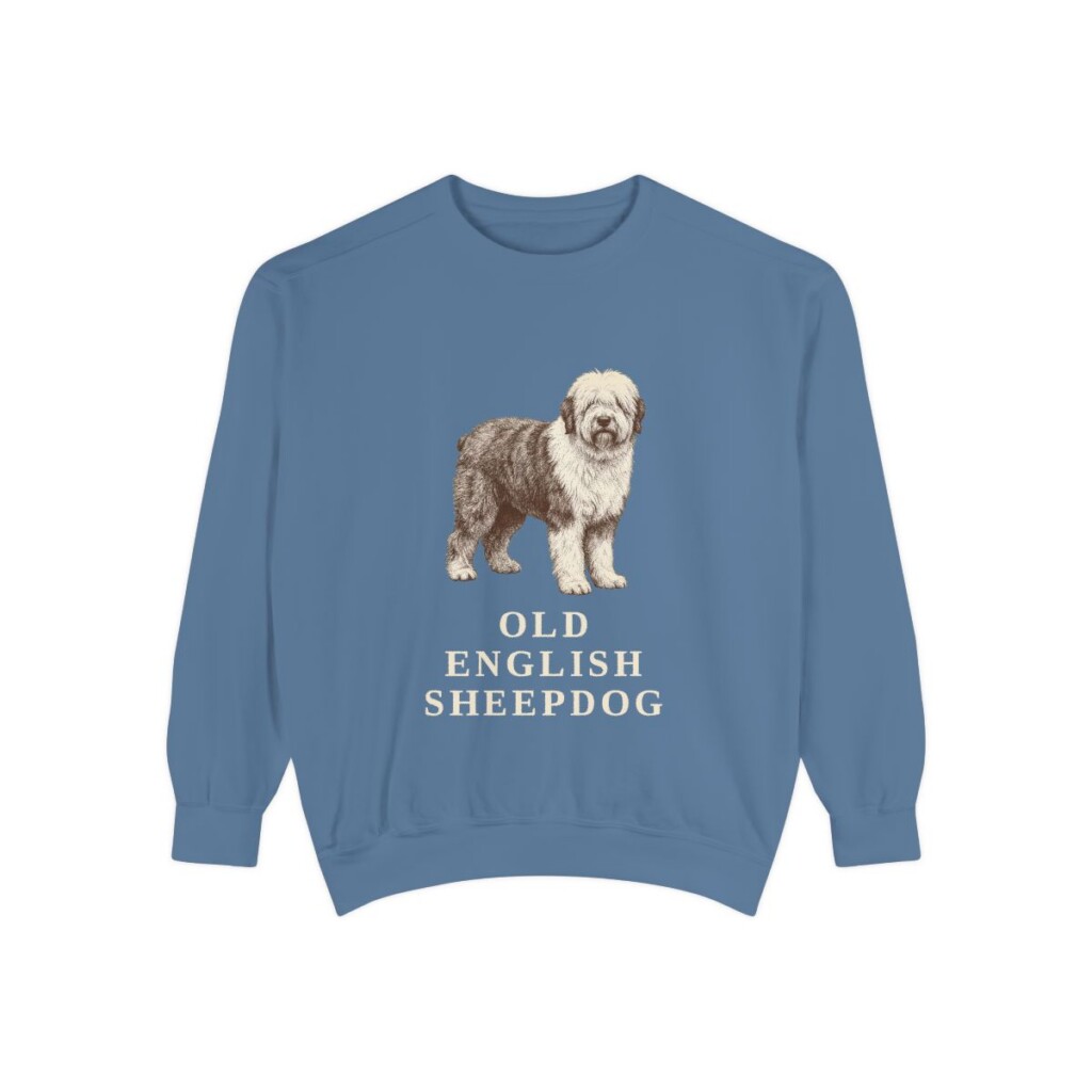 Old English Sheepdog Sweatshirt, Blue Jean, front view