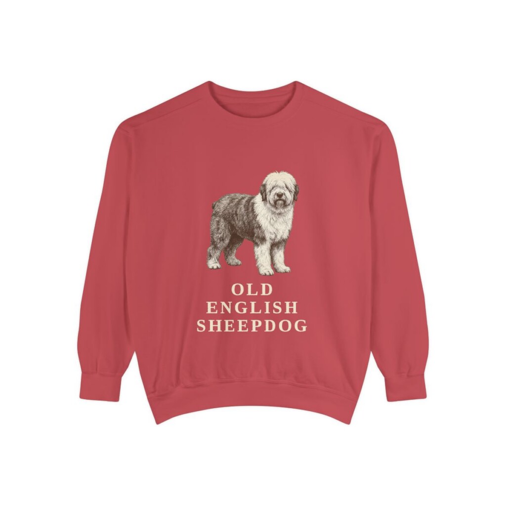 Old English Sheepdog Sweatshirt, Crimson, front view