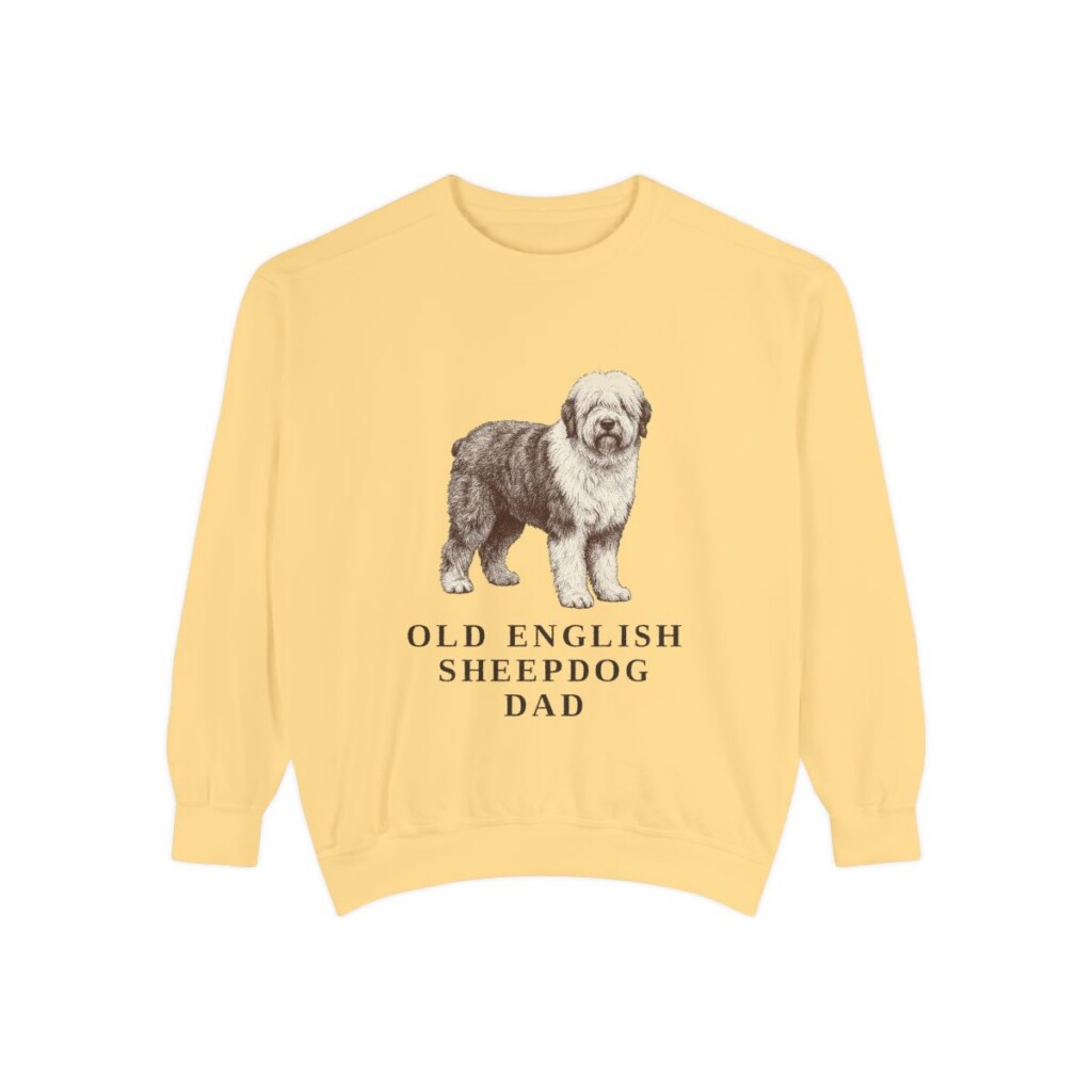 Old English Sheepdog Dad Sweatshirt, Butter, front view