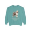 Old English Sheepdog Dad Sweatshirt, Seafoam, front view