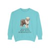 Old English Sheepdog Humor Sweatshirt, Chalky Mint, front view