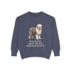 Old English Sheepdog Humor Sweatshirt, Denim, front view