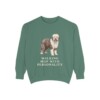 Old English Sheepdog Humor Sweatshirt, Light Green, front view