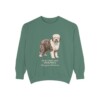 old-english-sheepdog-sweatshirt-latin-light-green Old English Sheepdog Latin Sweatshirt, Light Green, front view