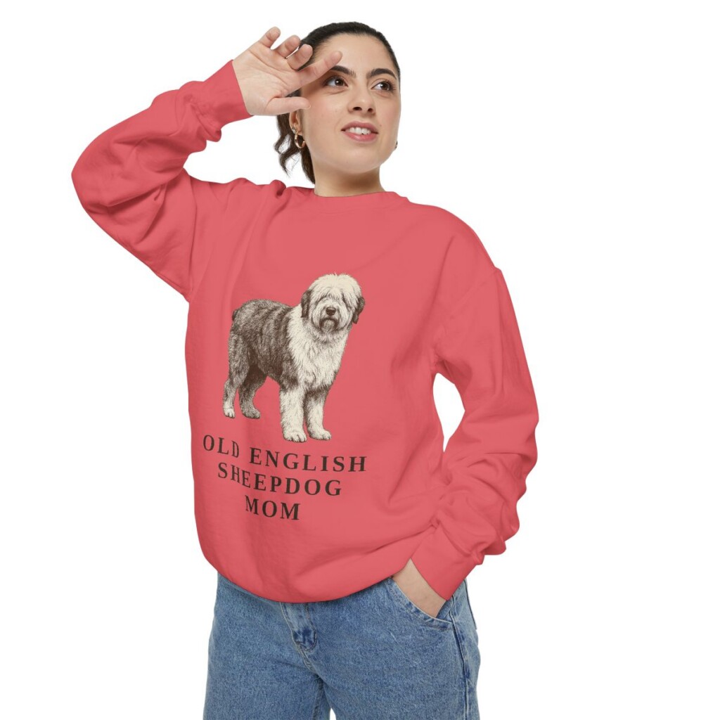 old-english-sheepdog-sweatshirt-mom-watermelon-person-2-context Old English Sheepdog Mom Sweatshirt, Watermelon, person 2 context