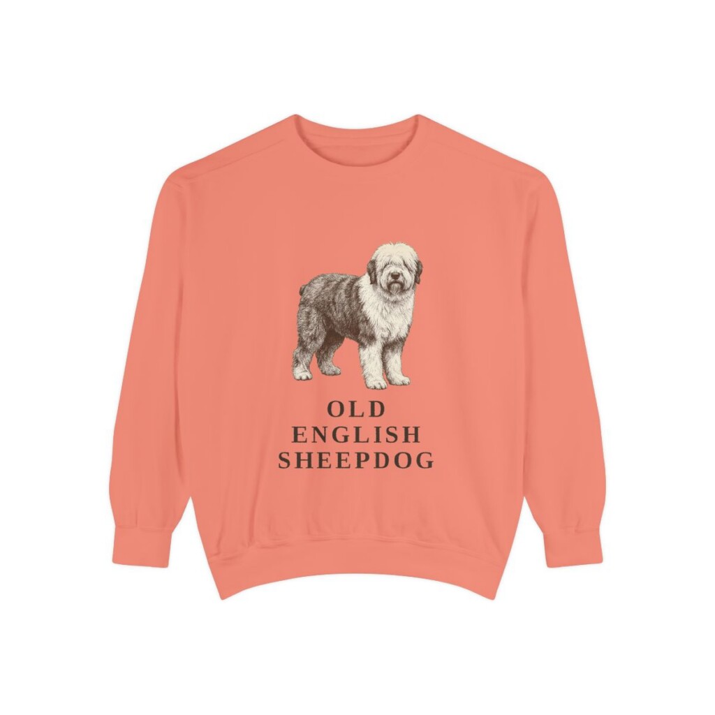 Old English Sheepdog Sweatshirt, Terracotta, front view