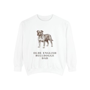 Olde English Bulldogge Dad Sweatshirt, White, front view