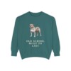 Olde English Bulldogge Humor Sweatshirt, Blue Spruce, front view