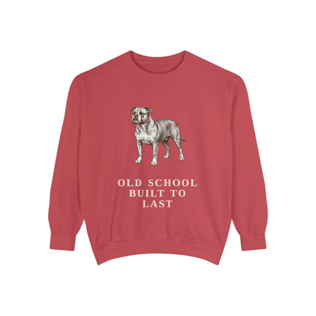 Olde English Bulldogge Humor Sweatshirt, Crimson, front view