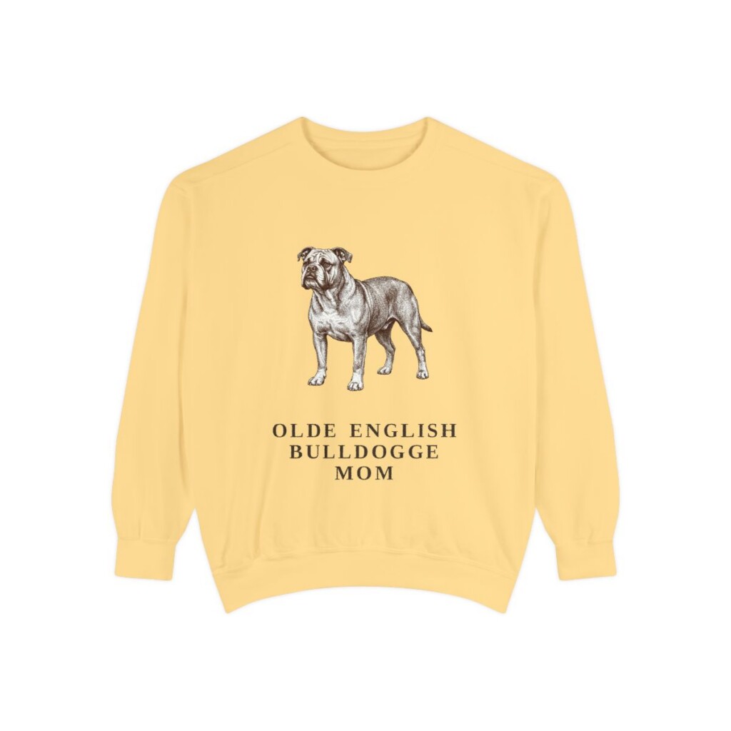 Olde English Bulldogge Mom Sweatshirt, Butter, front view