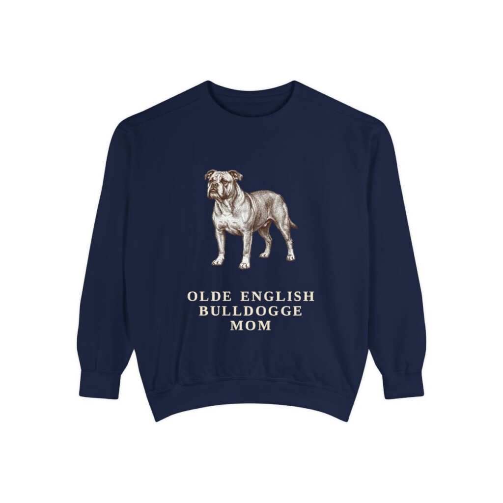 Olde English Bulldogge Mom Sweatshirt, True Navy, front view