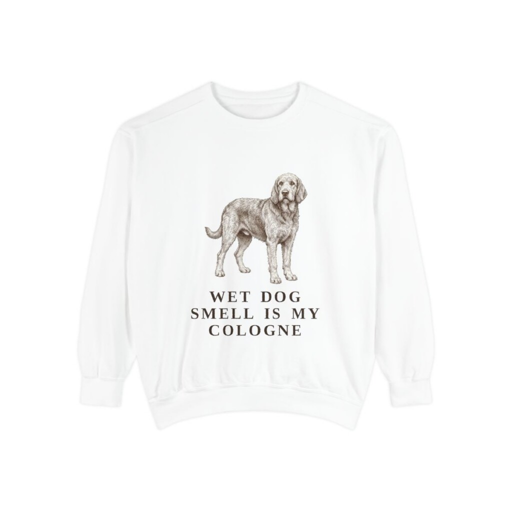 otterhound-sweatshirt-humor-white Otterhound Humor Sweatshirt, White, front view