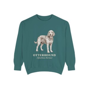 Otterhound Latin Sweatshirt, Blue Spruce, front view