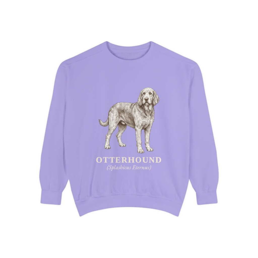 Otterhound Latin Sweatshirt, Violet, front view