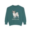 Papillon Sweatshirt, Blue Spruce, front view