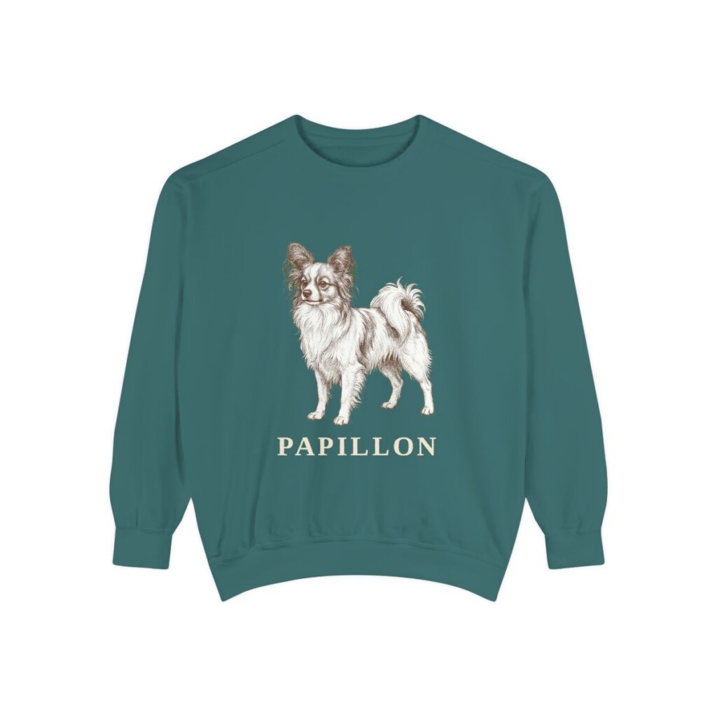 Papillon Sweatshirt, Blue Spruce, front view