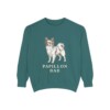 Papillon Dad Sweatshirt, Blue Spruce, front view