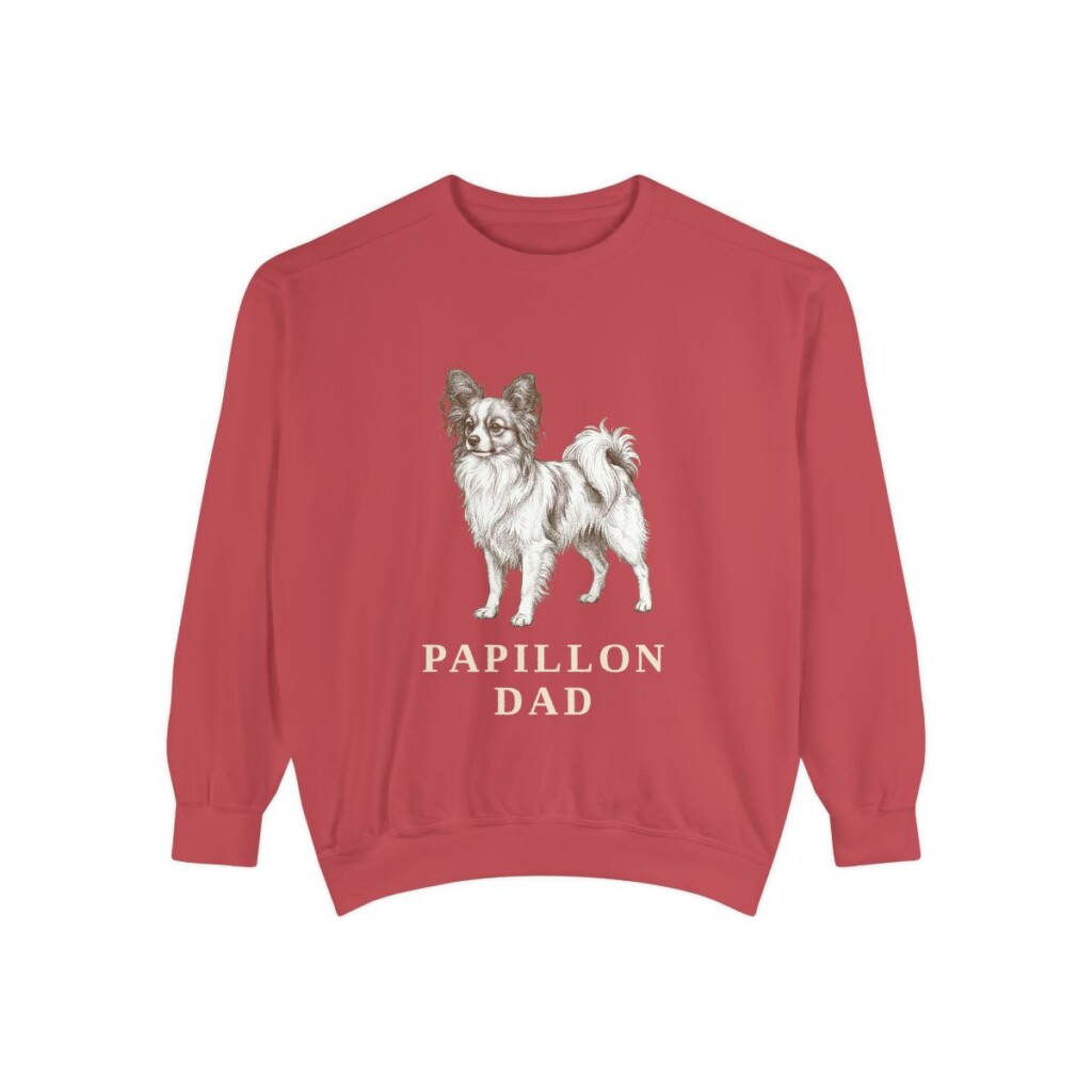Papillon Dad Sweatshirt, Crimson, front view