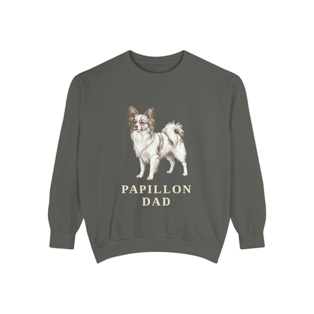 Papillon Dad Sweatshirt, Pepper, front view