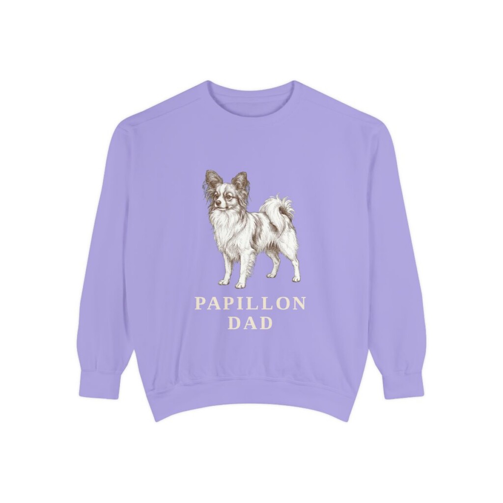 Papillon Dad Sweatshirt, Violet, front view