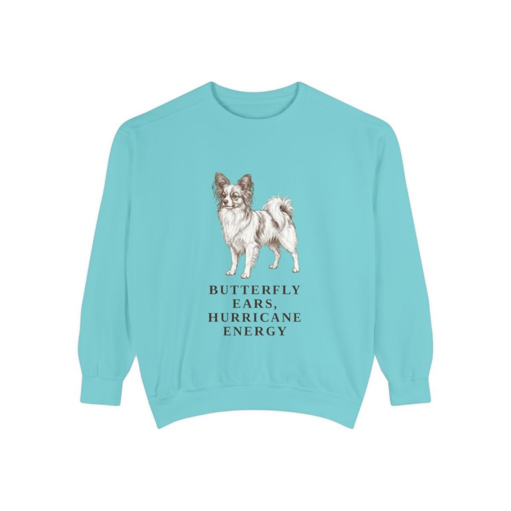 Papillon Humor Sweatshirt, Chalky Mint, front view