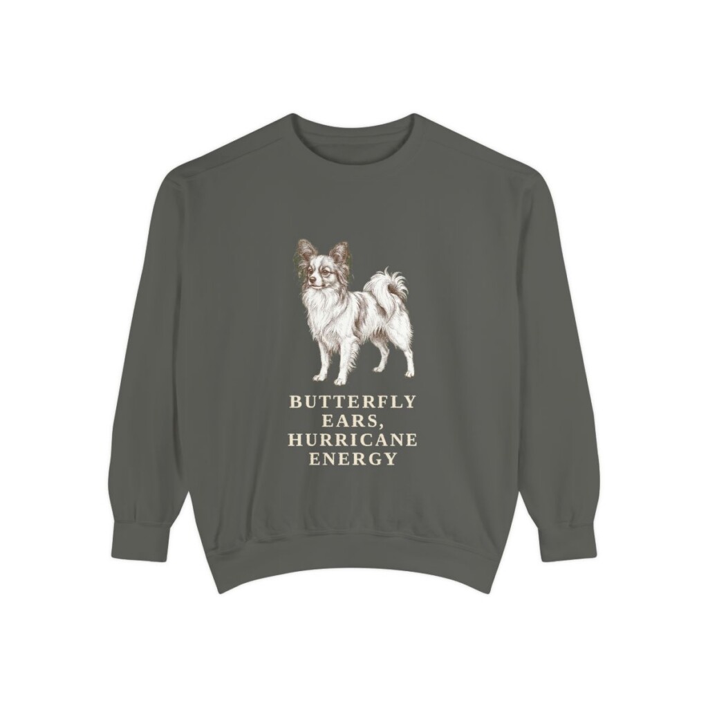 Papillon Humor Sweatshirt, Pepper, front view