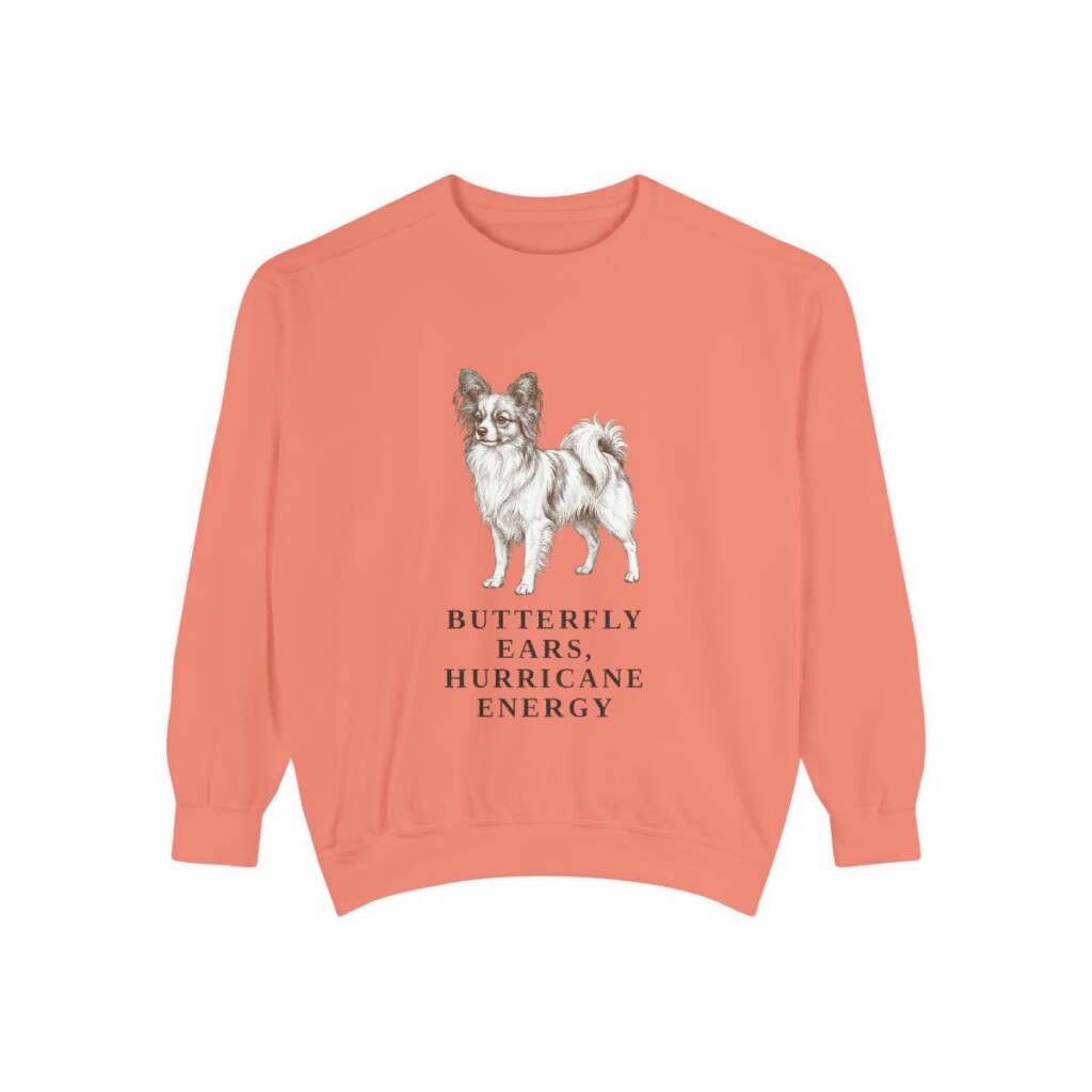 Papillon Humor Sweatshirt, Terracotta, front view
