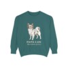 Papillon Latin Sweatshirt, Blue Spruce, front view