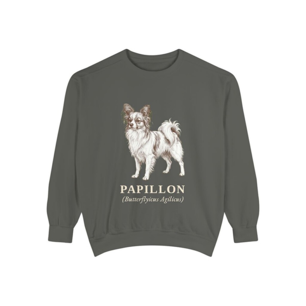 Papillon Latin Sweatshirt, Pepper, front view