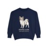 Papillon Latin Sweatshirt, True Navy, front view