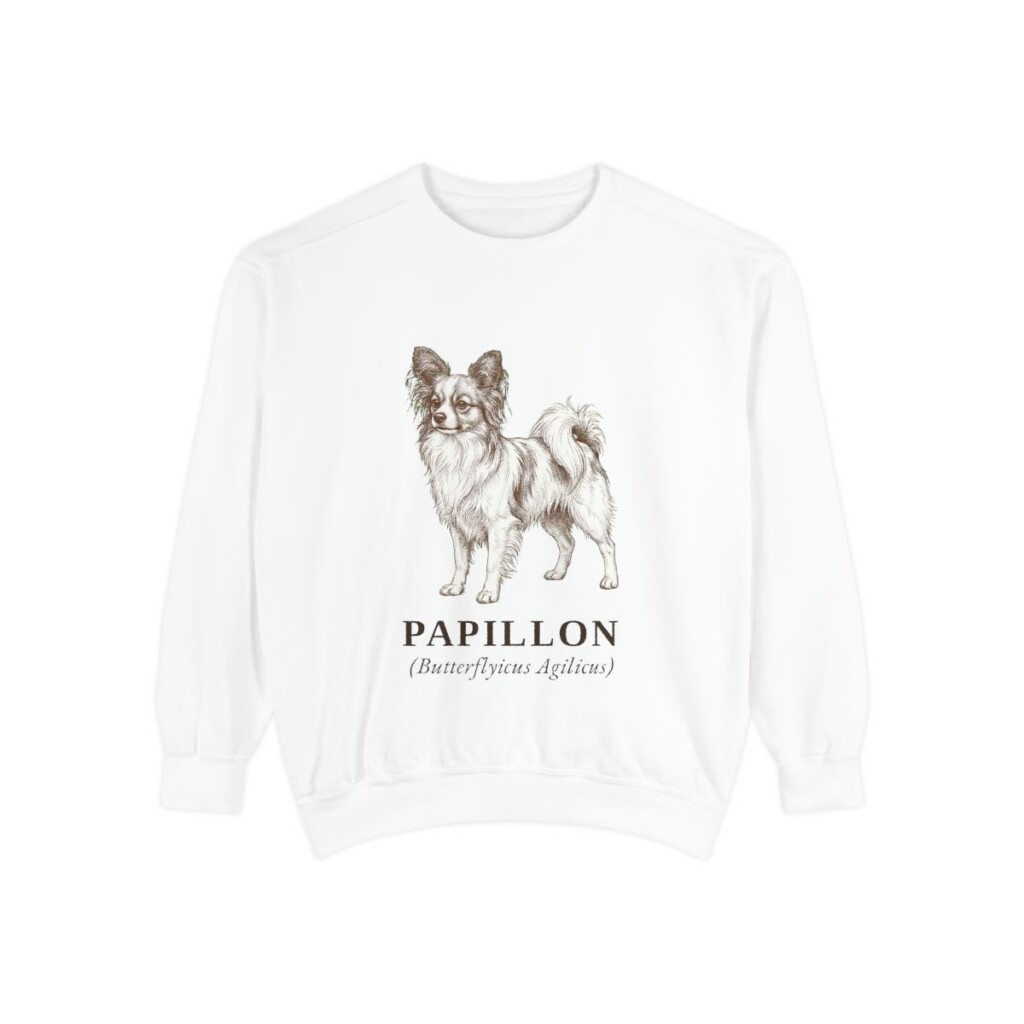 Papillon Latin Sweatshirt, White, front view