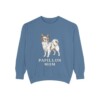 Papillon Mom Sweatshirt, Blue Jean, front view