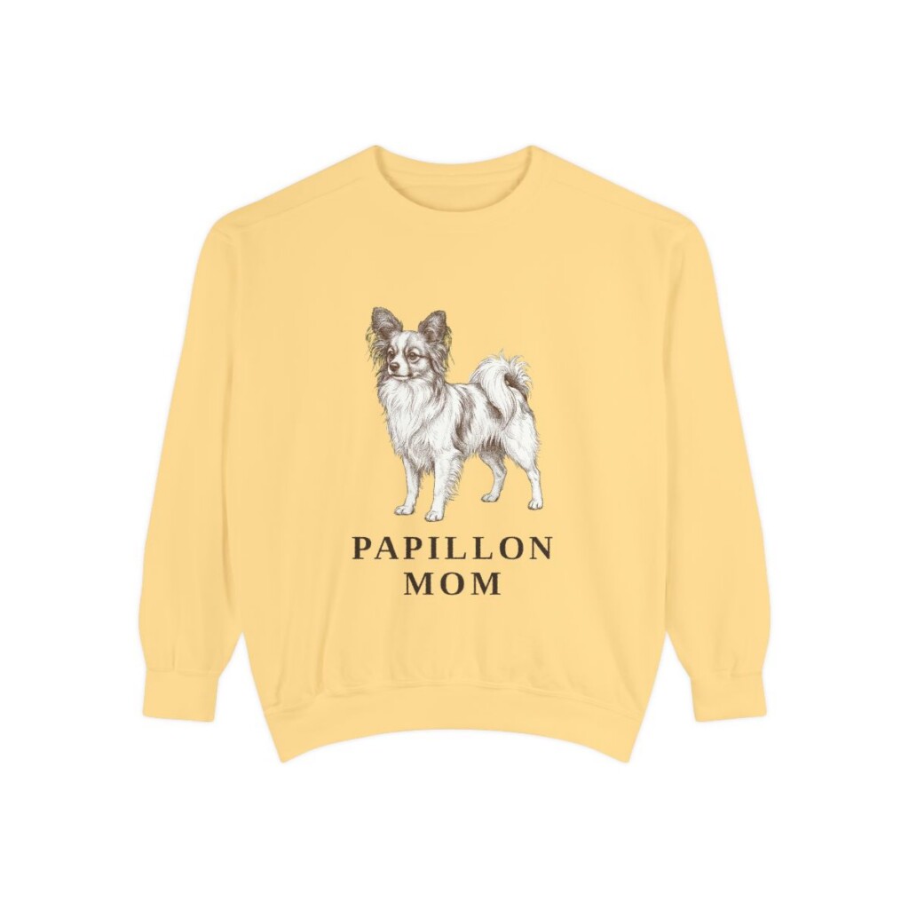 Papillon Mom Sweatshirt, Butter, front view
