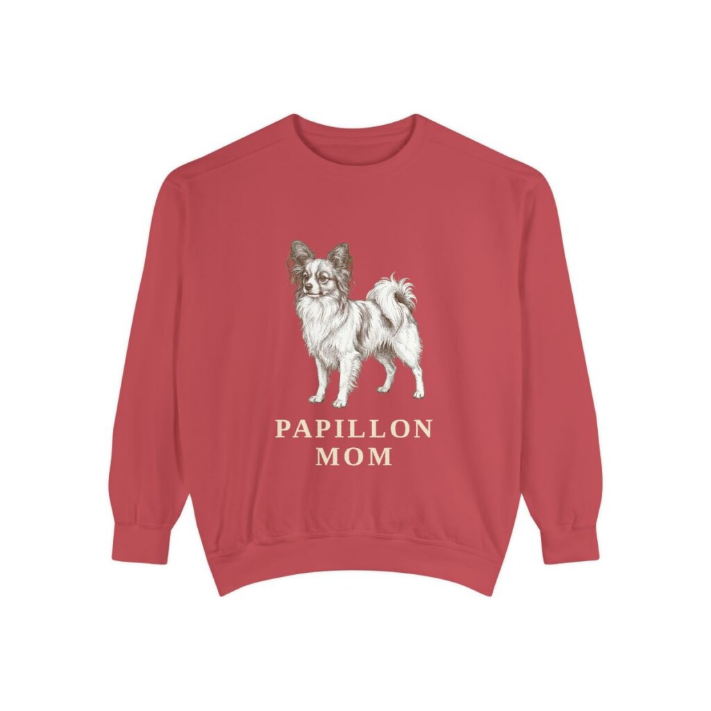 Papillon Mom Sweatshirt, Crimson, front view