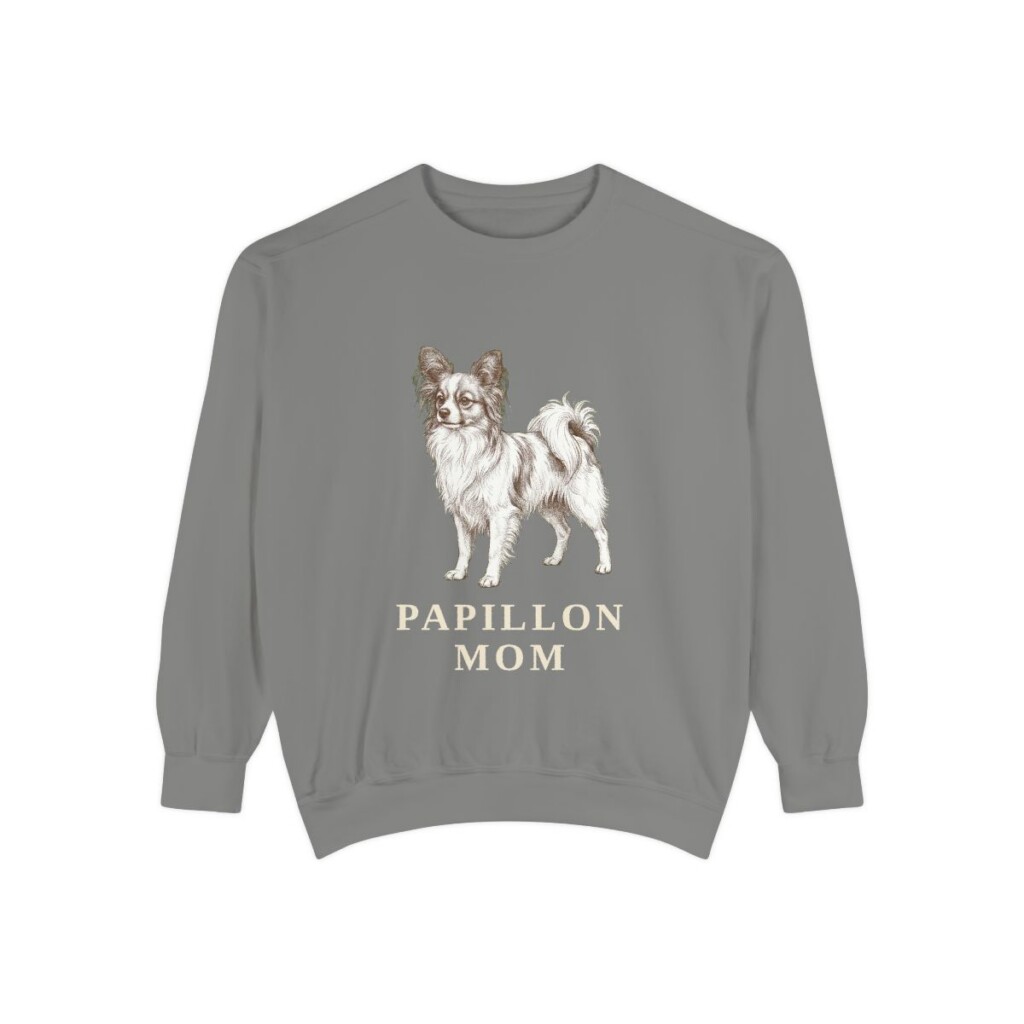 Papillon Mom Sweatshirt, Grey, front view