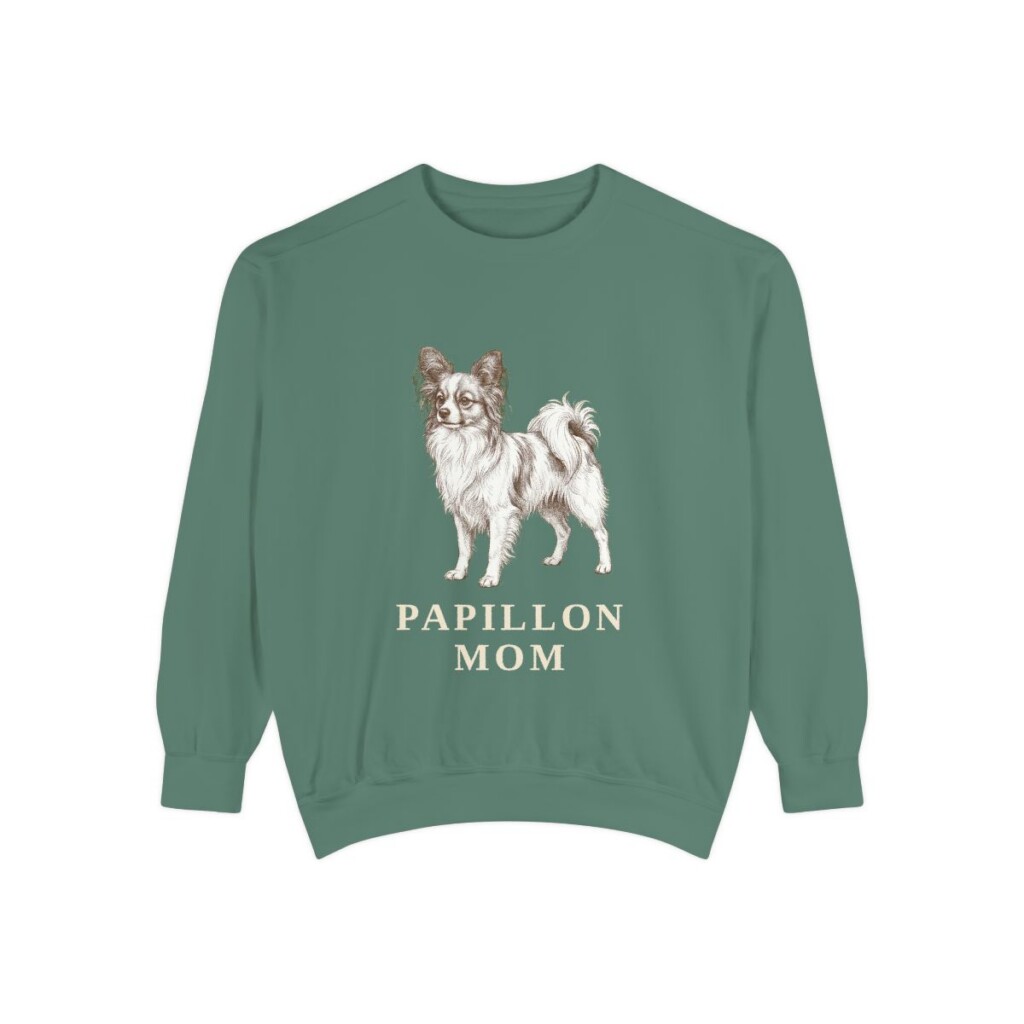 Papillon Mom Sweatshirt, Light Green, front view