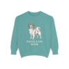 Papillon Mom Sweatshirt, Seafoam, front view