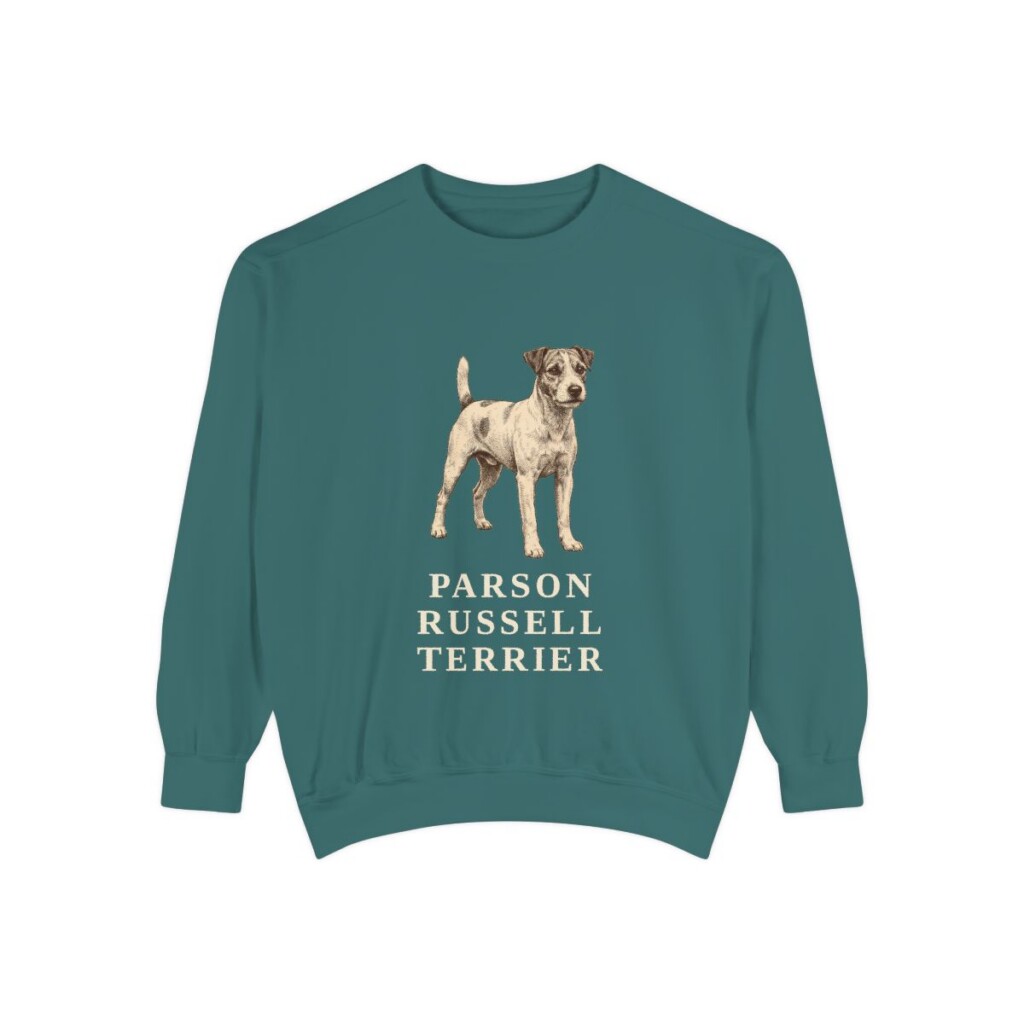 parson-russell-terrier-sweatshirt-blue-spruce Parson Russell Terrier Sweatshirt, Blue Spruce, front view
