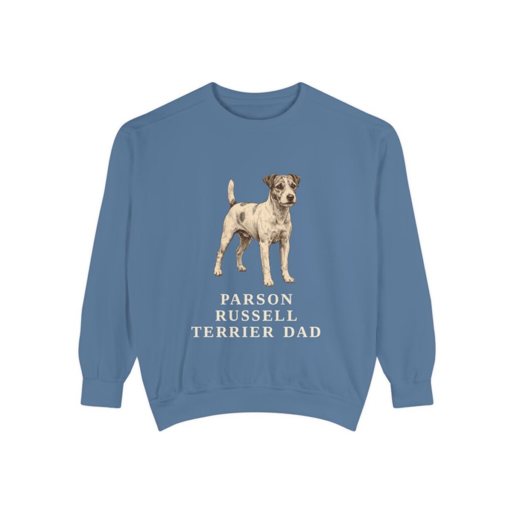 Parson Russell Terrier Dad Sweatshirt, Blue Jean, front view