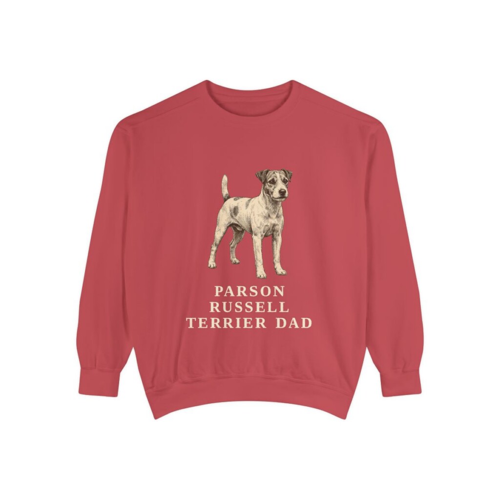 Parson Russell Terrier Dad Sweatshirt, Crimson, front view