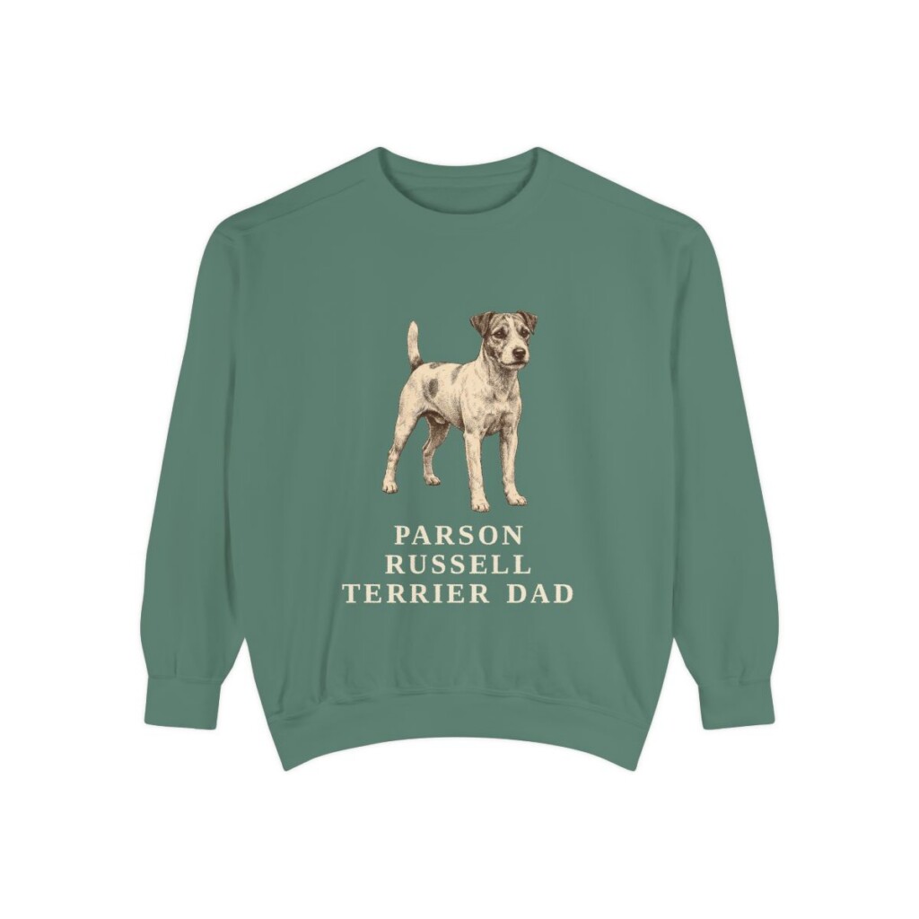 Parson Russell Terrier Dad Sweatshirt, Light Green, front view