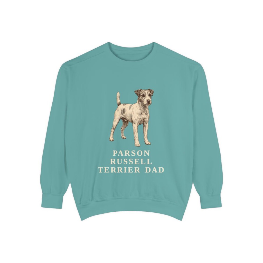 Parson Russell Terrier Dad Sweatshirt, Seafoam, front view