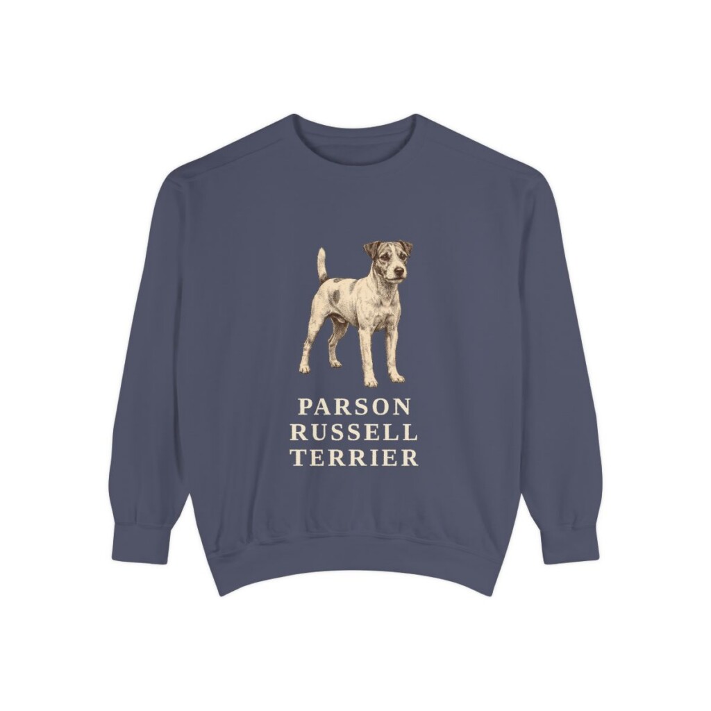 parson-russell-terrier-sweatshirt-denim Parson Russell Terrier Sweatshirt, Denim, front view
