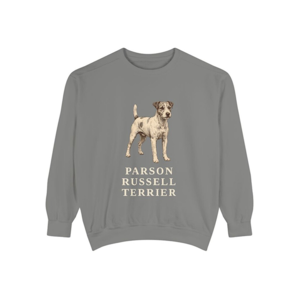 parson-russell-terrier-sweatshirt-grey Parson Russell Terrier Sweatshirt, Grey, front view