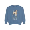 Parson Russell Terrier Humor Sweatshirt, Blue Jean, front view