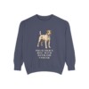 Parson Russell Terrier Humor Sweatshirt, Denim, front view