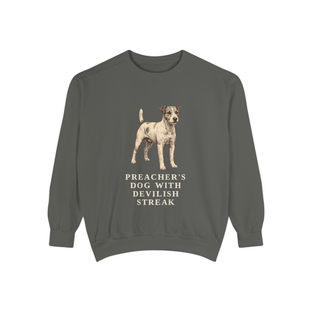 Parson Russell Terrier Humor Sweatshirt, Pepper, front view
